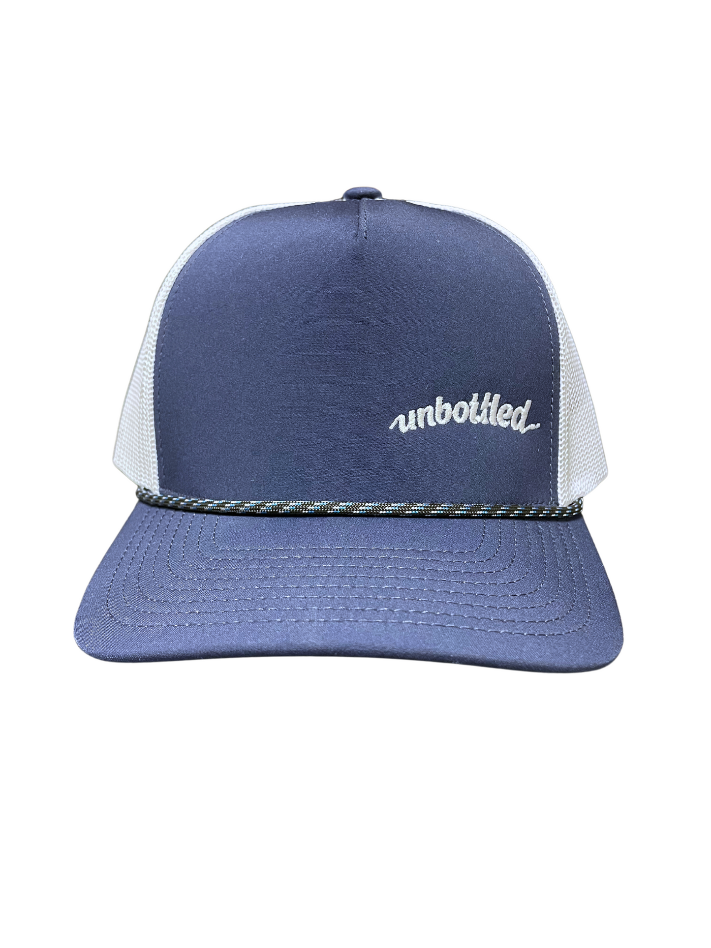 Hat - Navy/White Snapback - Unbottled Lower Panel Logo