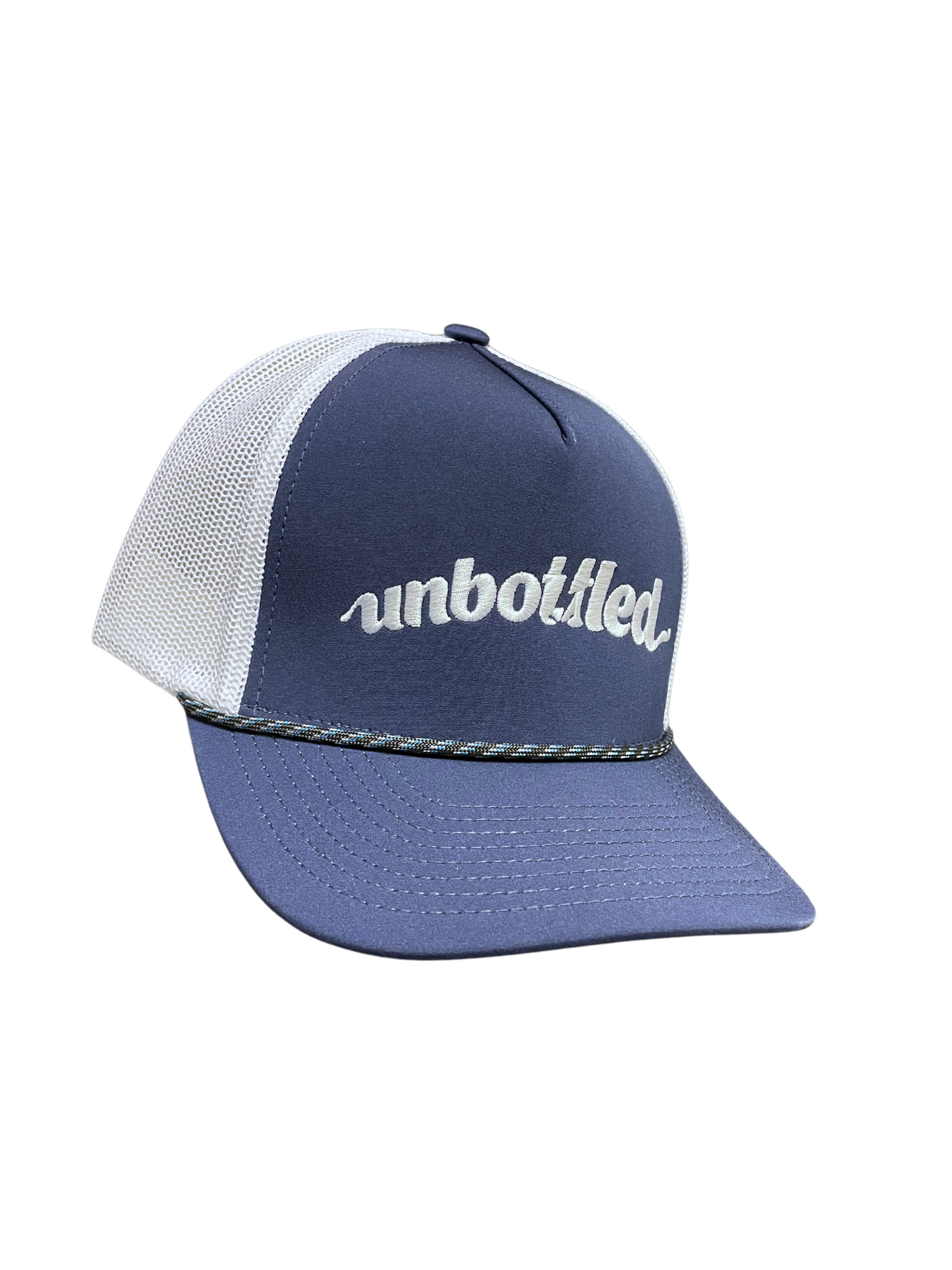 Hat - Navy/White Snapback - Unbottled Full Logo