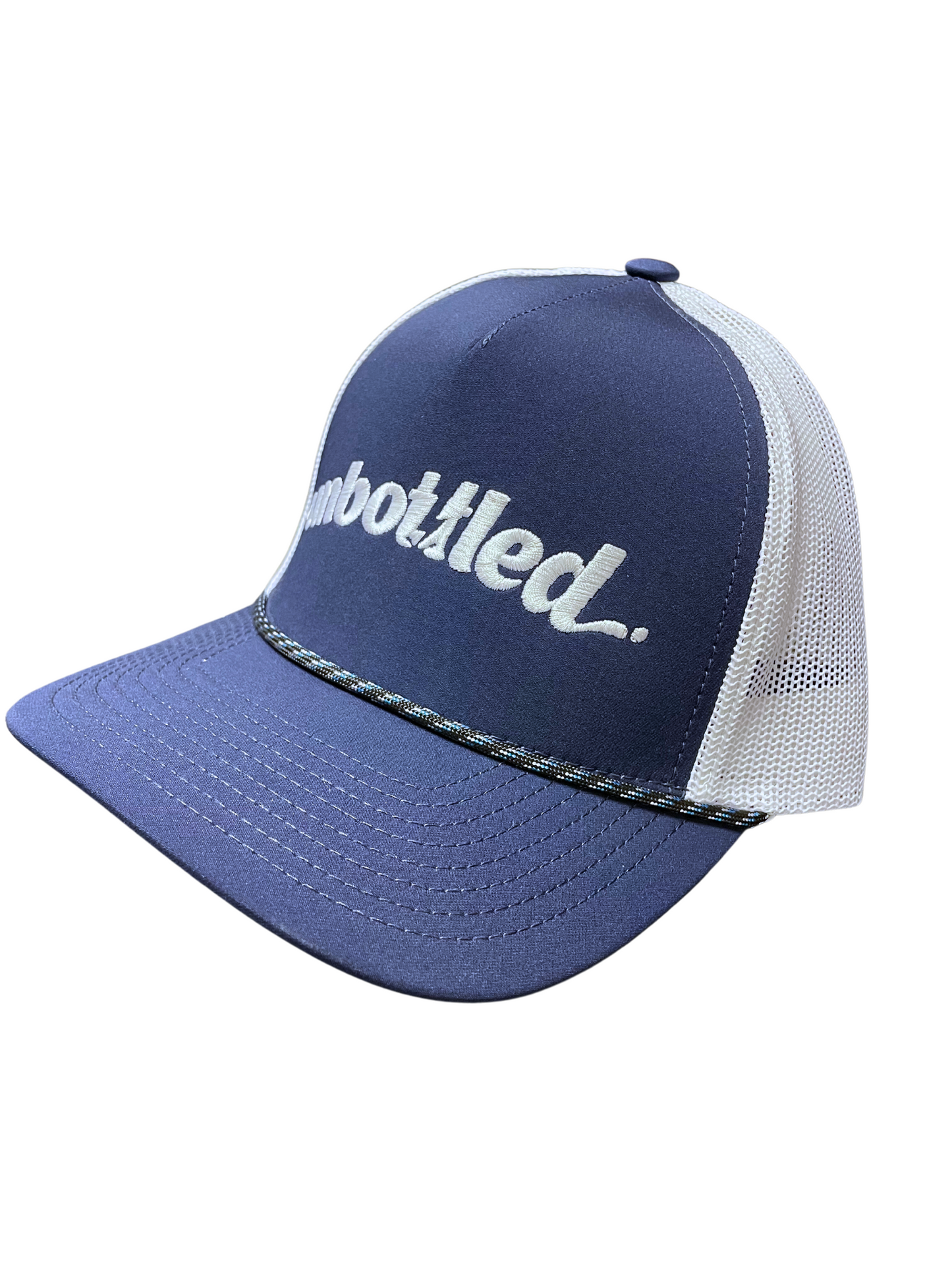 Hat - Navy/White Snapback - Unbottled Full Logo