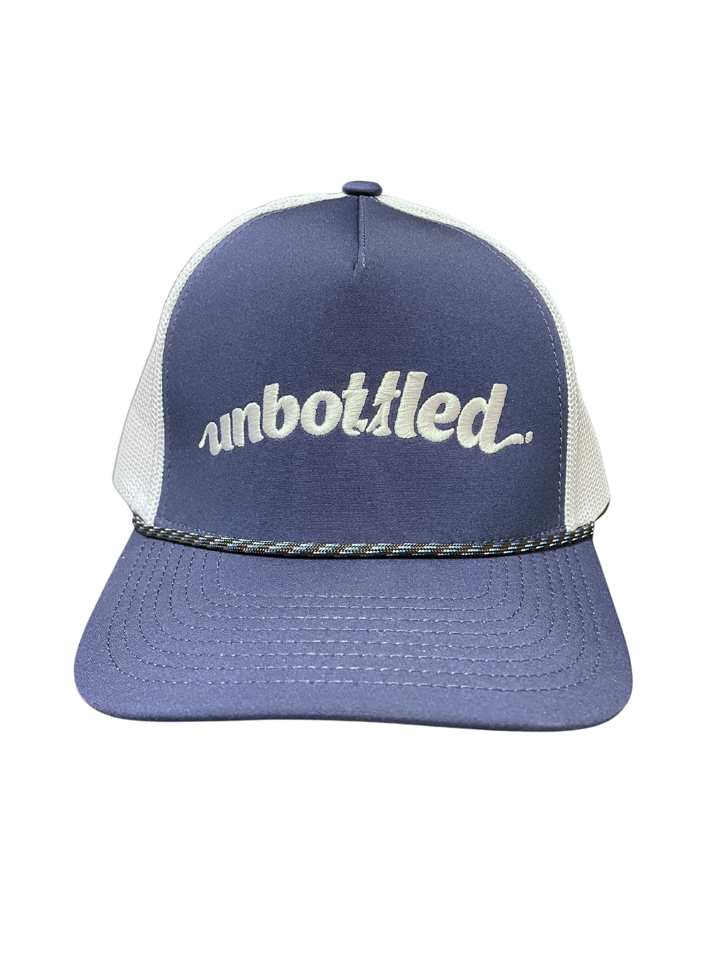 Hat - Navy/White Snapback - Unbottled Full Logo