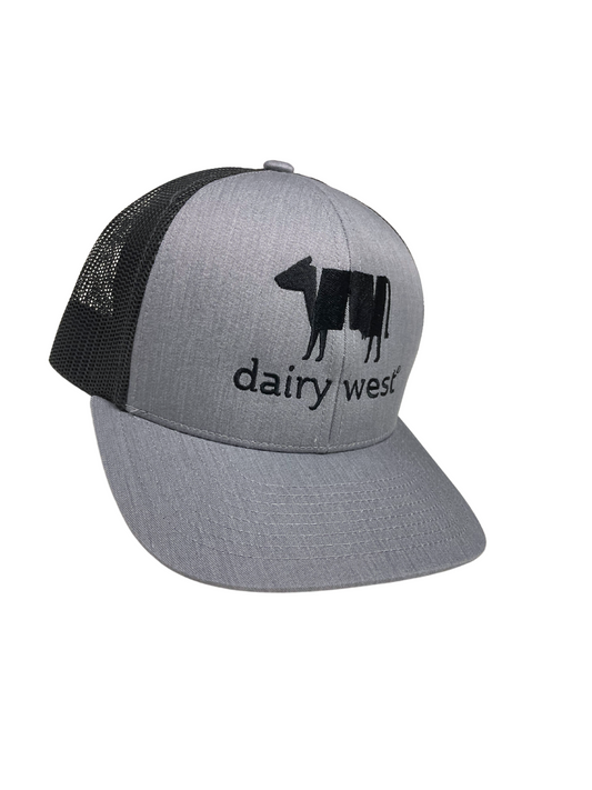 Hat - Heather Grey/Black Snapback - Dairy West Black Logo