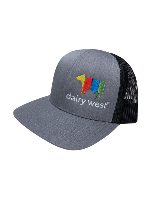 Hat - Heather Grey/Black Snapback - Dairy West Full Color Logo