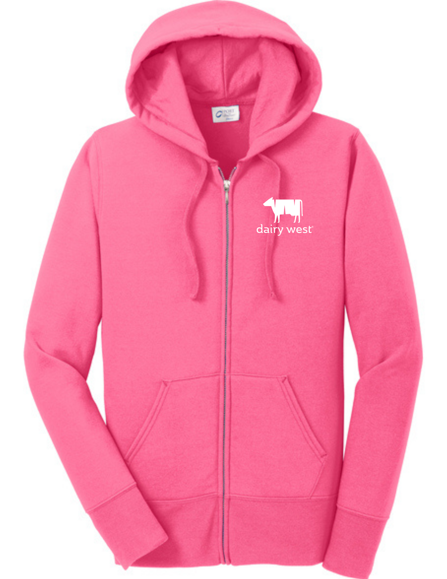 Women's Pink Zip Up White Logo